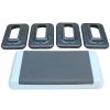 Adjustable Workout Aerobic Stepper in Fitness & Exercise Step Platform Trainer Gray black with 4 risers - as Pic