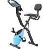 Folding Exercise Bike, Fitness Upright and Recumbent X-Bike with 16-Level Adjustable Resistance, Arm Bands and Backrest - as Pic