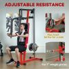 Chest Fly and Chest Press Machine for Back, Pectoral, Rear Deltoid and Shoulder Training, Red - Red