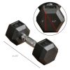 Rubber Hex Dumbbell Set 15lbs Pair for Home Gym Strength Training Black - Black