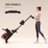 Foldable Rower Machine, Water Rowing Machine with Wheels, LCD Monitor and Tablet Holder for Cardio Training, Red - Red