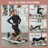 Foldable Sissy Squat Machine, Hip Thrust Machine with Push Up Stand, Multipurpose Glute Workout Equipment, White - White