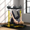 Vertical Leg Press Machine with Adjustable Leg, Back and Head Positions, Olympic Plate Compatible, Yellow - Yellow