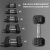 Rubber Hex Dumbbell Set 15lbs Pair for Home Gym Strength Training Black - Black