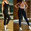 Women Sports YOGA Workout Gym Fitness Jumpsuit - Pink - XXL