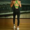 Women Sports YOGA Workout Gym Fitness Jumpsuit - Green - XXL