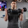 Rubber Hex Dumbbell Set 15lbs Pair for Home Gym Strength Training Black - Black