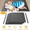 Puzzle Exercise Mat Foam Gym EVA Mat Interlocking Tiles Protective Flooring for Gym Equipment and Cushion for Workouts - Grey