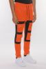 COLOR BLOCK CARGO TRACK PANT - black lime - 2XL
