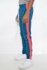 SLIM FIT SINGLE STRIPE TRACK PANT - BLUE ORANGE - S