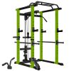 200lb Green Home Gym Set Multi-functional Power Cage, Home Adjustable Pullup Squat Rack 1000Lbs Capacity Comprehensive Fitness Barbell Rack - Green