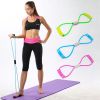 Foam Handle 8 Shape Elastic Band; Tension Band For Abdomen Waist Arm Leg Stretching; Fitness Training - Purple - Strong