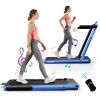 2.25HP 2 in 1 Folding Treadmill with APP Speaker Remote Control - Navy