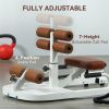 Foldable Sissy Squat Machine, Hip Thrust Machine with Push Up Stand, Multipurpose Glute Workout Equipment, White - White