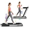 2.25HP 2 in 1 Folding Treadmill with APP Speaker Remote Control - Silver