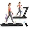 2.25HP 2 in 1 Folding Treadmill with APP Speaker Remote Control - Black