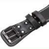 Adjustable Belt with Buckle PU Weightlifting Belts for Men and Women Back Support for Lifting, Home Gym Fitness Workout Body Building - black