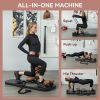 Foldable Sissy Squat Machine, Hip Thrust Machine with Push Up Stand, Multipurpose Glute Workout Equipment, Black - Black
