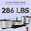 Vertical Leg Press Machine with Adjustable Leg, Back and Head Positions, Olympic Plate Compatible, Red - Red