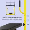 Vertical Leg Press Machine with Adjustable Leg, Back and Head Positions, Olympic Plate Compatible, Yellow - Yellow