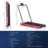 2.25 HP 2-in-1 Folding Walking Pad Treadmill with Remote Control and LED Display - Red