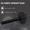 7.2ft Weight Bar, Olympic Bar with Rotating Sleeves, Non-Slip Knurling Grip, 1500lbs Weight Capacity, Black - Black