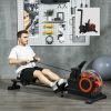 Foldable Rower Machine, Water Rowing Machine with Wheels, LCD Monitor and Tablet Holder for Cardio Training, Red - Red