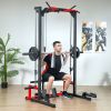 Smith Machine Power Rack with Pull Up Bar, Lat Pull Down System, Landmine, Squat Rack, Barbell Bar, for Home Gym - default