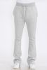 Mens Solid Fleece Flare Stacked PANTS - Black - 32