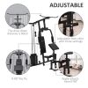 Home Gym Station Multifunction Fitness Workout Bench Black Comprehensive Exercise Hub 58.25L x 42.5W x 81.5H - Black