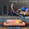 2.25 HP 2-in-1 Folding Walking Pad Treadmill with Remote Control and LED Display - Blue