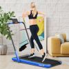 2.25 HP 2-in-1 Folding Walking Pad Treadmill with Remote Control and LED Display - Blue