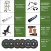 100lb Green Home Gym Set Multi-functional Power Cage, Home Adjustable Pullup Squat Rack 1000Lbs Capacity Comprehensive Fitness Barbell Rack - Green