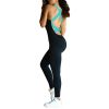 Women Sports YOGA Workout Gym Fitness Jumpsuit - Blue - XXL