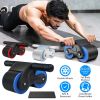 Automatic Rebound Abdominal Wheel Anti-slip AB Roller Wheel with Kneel Pad Phone Holder Home Gym Abdominal Exerciser for Men Women - Blue