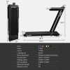 2.25HP 2 in 1 Folding Treadmill with APP Speaker Remote Control - Black