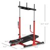 Vertical Leg Press Machine with Adjustable Leg, Back and Head Positions, Olympic Plate Compatible, Red - Red