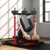 Vertical Leg Press Machine with Adjustable Leg, Back and Head Positions, Olympic Plate Compatible, Red - Red