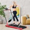 2.25 HP 2-in-1 Folding Walking Pad Treadmill with Remote Control and LED Display - Red