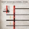 Squat Rack with Pull Up Bar and Barbell Bar Adjustable Bench Press Multi-Function Weight Lifting Half Rack, Red - Red