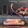 2.25 HP 2-in-1 Folding Walking Pad Treadmill with Remote Control and LED Display - Red