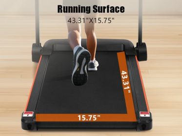 treadmill for home, with a powerful 2.5HP motor and 5% incline adjustment, between walking (0.5-4MPH), jogging (4-6MPH), and running (up to 7.5MPH)