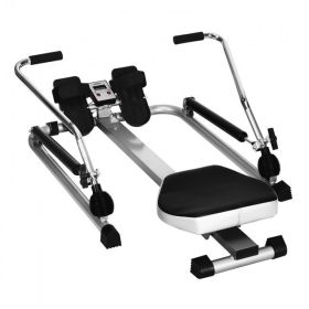 rowing exercise machine which can tone lower arm muscles, upper arm muscles, thighs, buttocks, calves, abdominal and back muscles as well.