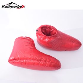 Kamperbox Down Slippers Down Socks Camping Down Booties For Sleeping Bag Camping AQ3 (Option: LOWSOCKS RED)