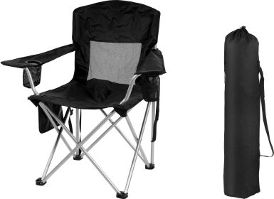 Only Supports Self Pickup  Camping Chair, Portable Folding Outdoor Chair With Armrests, Cup Holder And Carrying Bag, Foldable Chair For Camping, (Option: BLK)