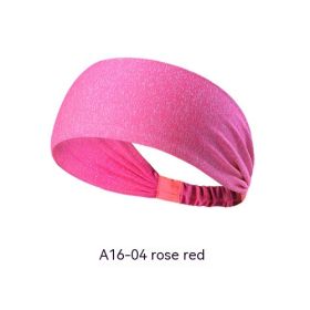 Quick-drying Antiperspirant Yoga Hair Band For Women (Option: Rose red)
