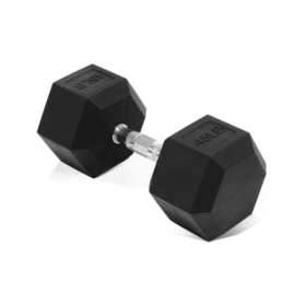 Hex Rubber Coated Dumbbell - Non-Slip Grip, Durable & Space-Saving For Home Gym Workouts--Only Supports Self Pickup (Option: 45LB Single)