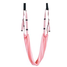 Adjustable Aerial Yoga Strap; Elastic Stretch Door Hanging Yoga Belts Hammock Swing Fitness Handstand Rope Training Device For Women (color: Pink)