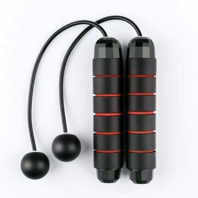 A Pair Of Small Ball Tangle-Free Training Ropeless Skipping Rope For Fitness (color: Red)