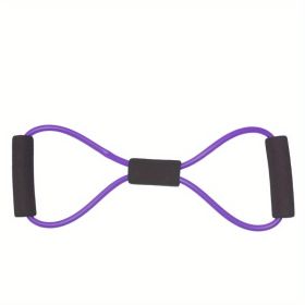 8-shaped Yoga Elastic Tension Band For Men Women Home Gym Pilates Fitness, Arm Back Shoulder Training Resistance Band, Yoga Stretch Belt (color: Purple)